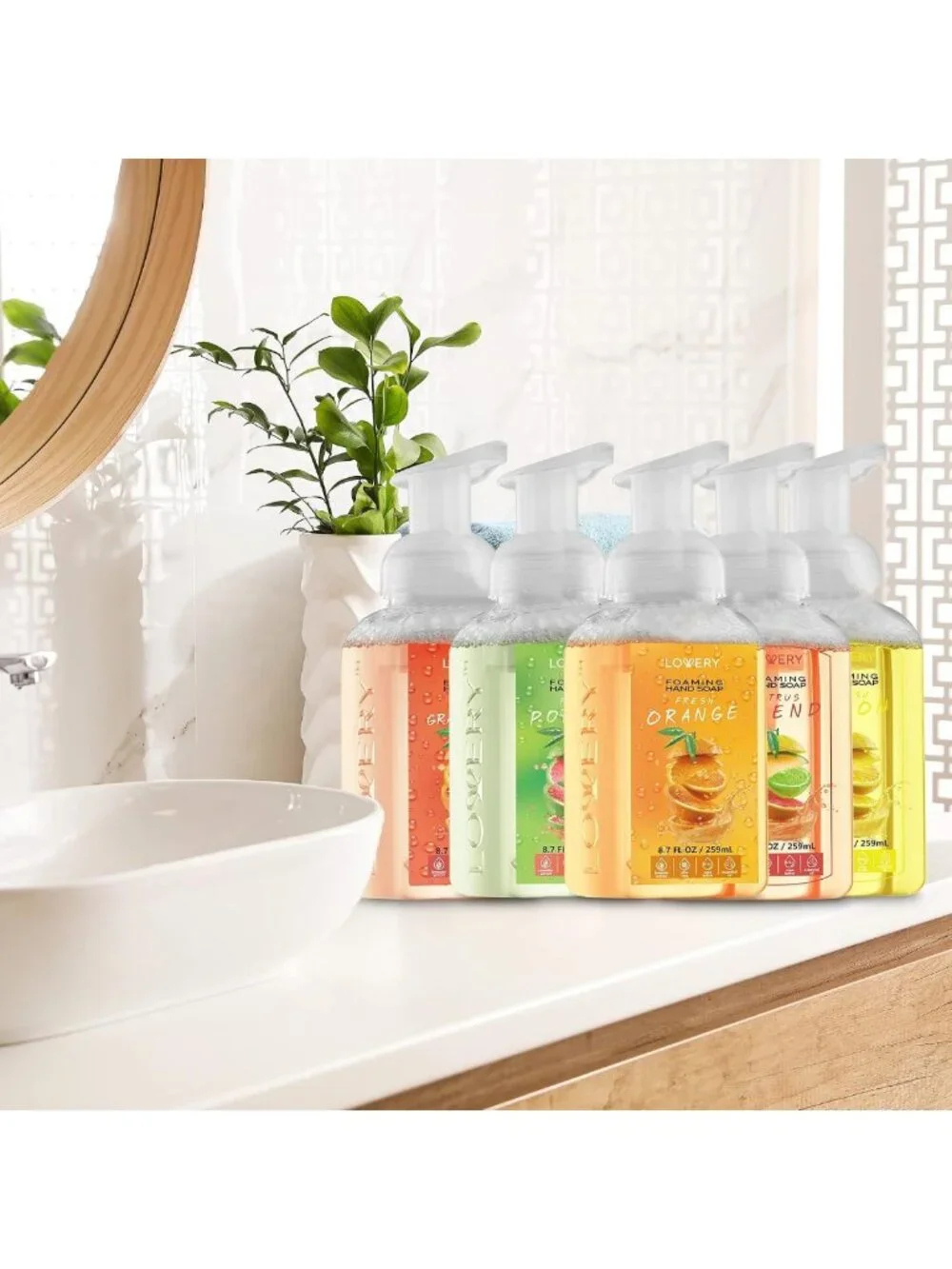 Moisturizing Foaming Hand Soap - 5-Pack with Aloe & Essential Oils - Citrus